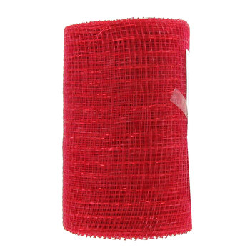 Red Metallic Deco Mesh Ribbon - 5 1/2 